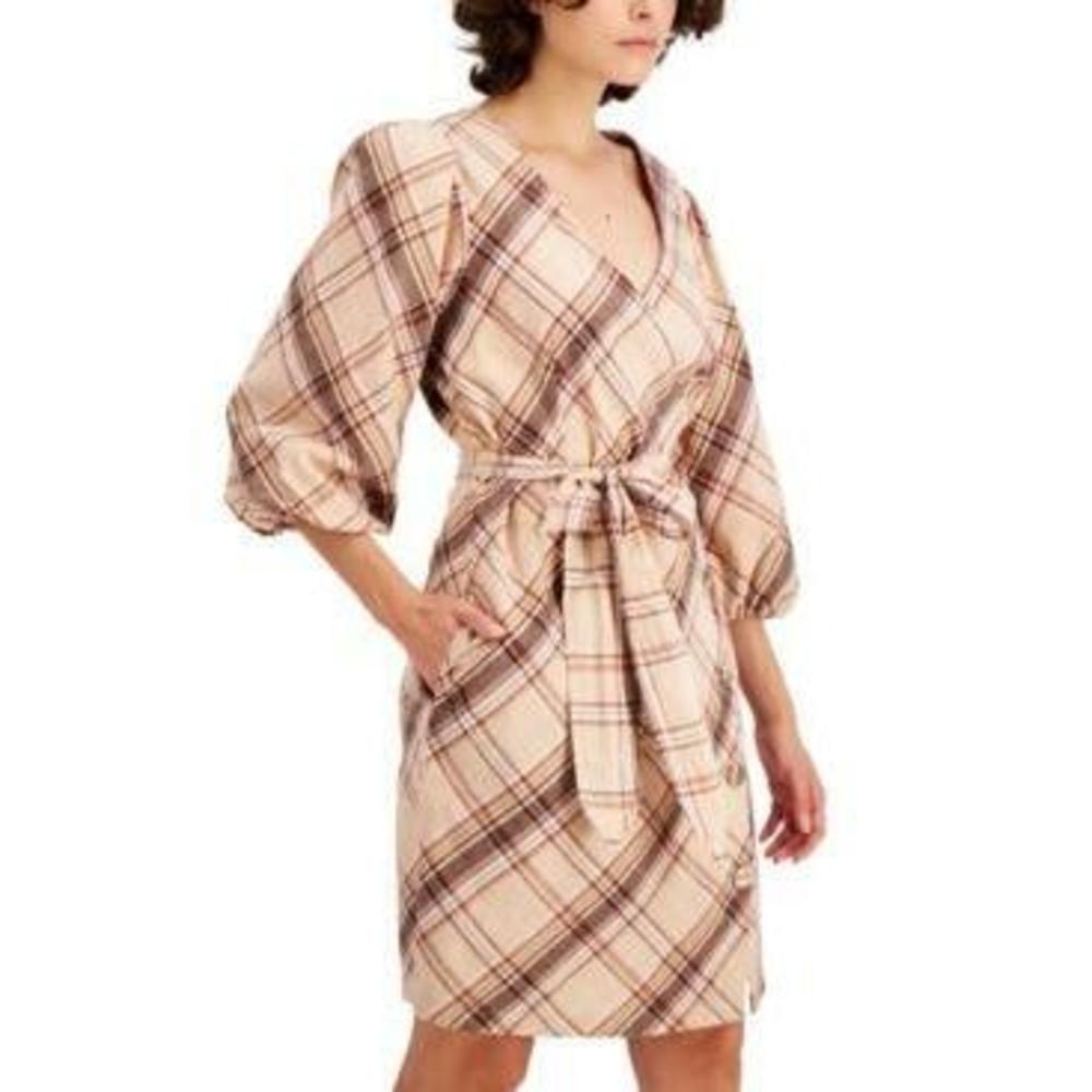 MSRP $120 Inc Puff-Sleeve Wrap Dress Size 10